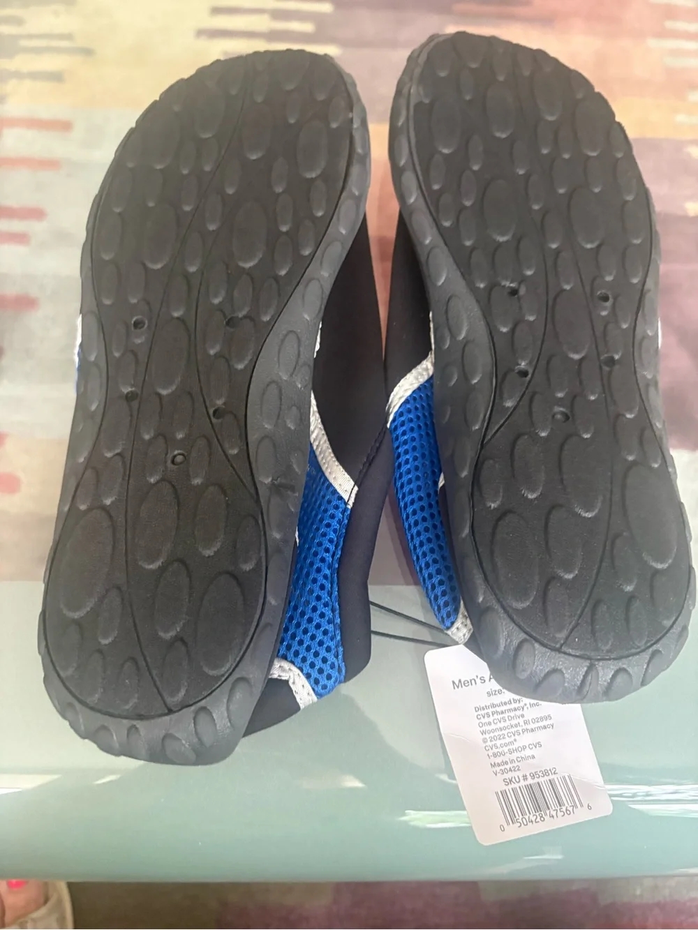 Kids Black Water Shoes with Blue Trim